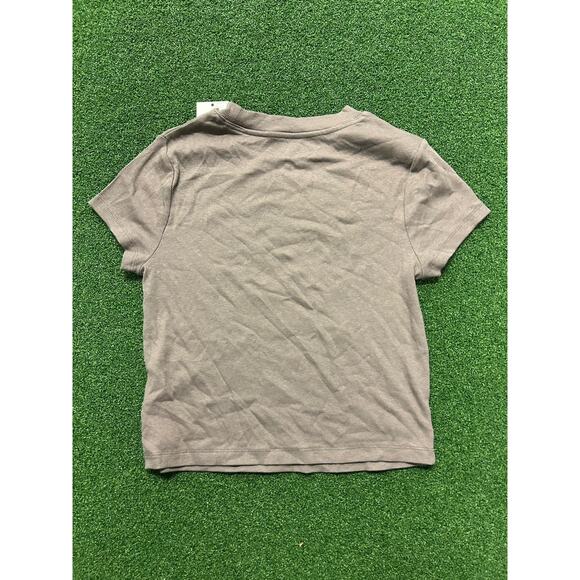 A New Day Womens Ribbed Crew Neck Short Sleeve T Shirt Brown Size M - Picture 4 of 6